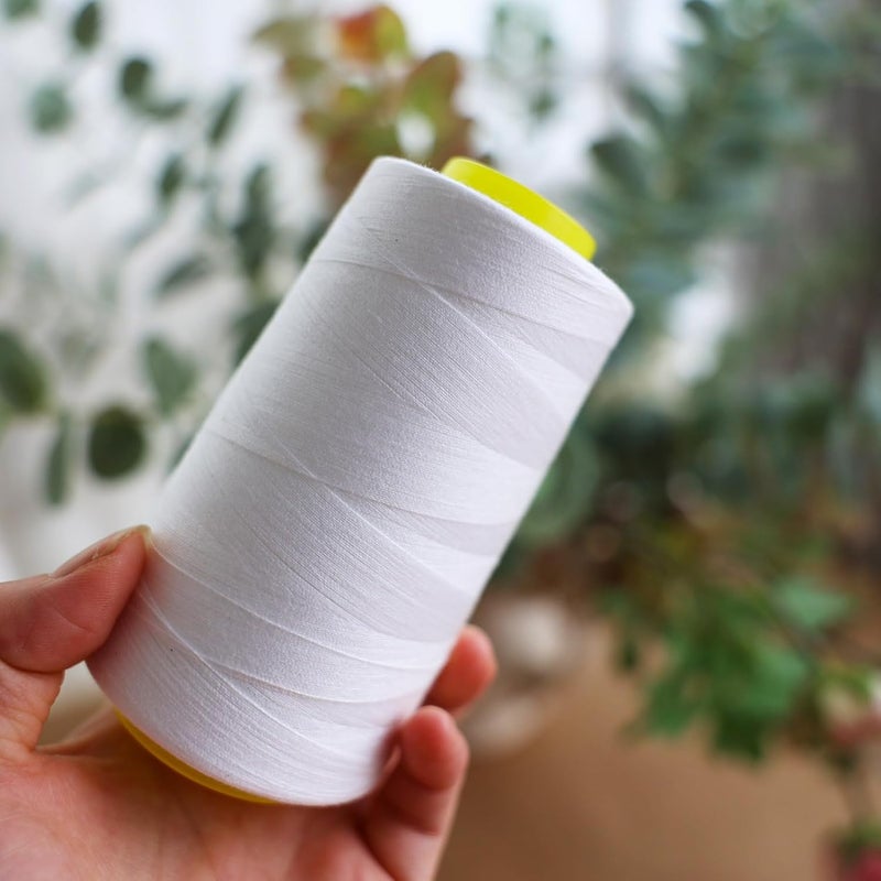 FUNZON Black & White Sewing Thread, 8PCS 40S/2 3000 Yard Spool Serger Thread, All Purpose Polyester Thread Serger Thread Cones - Image 4